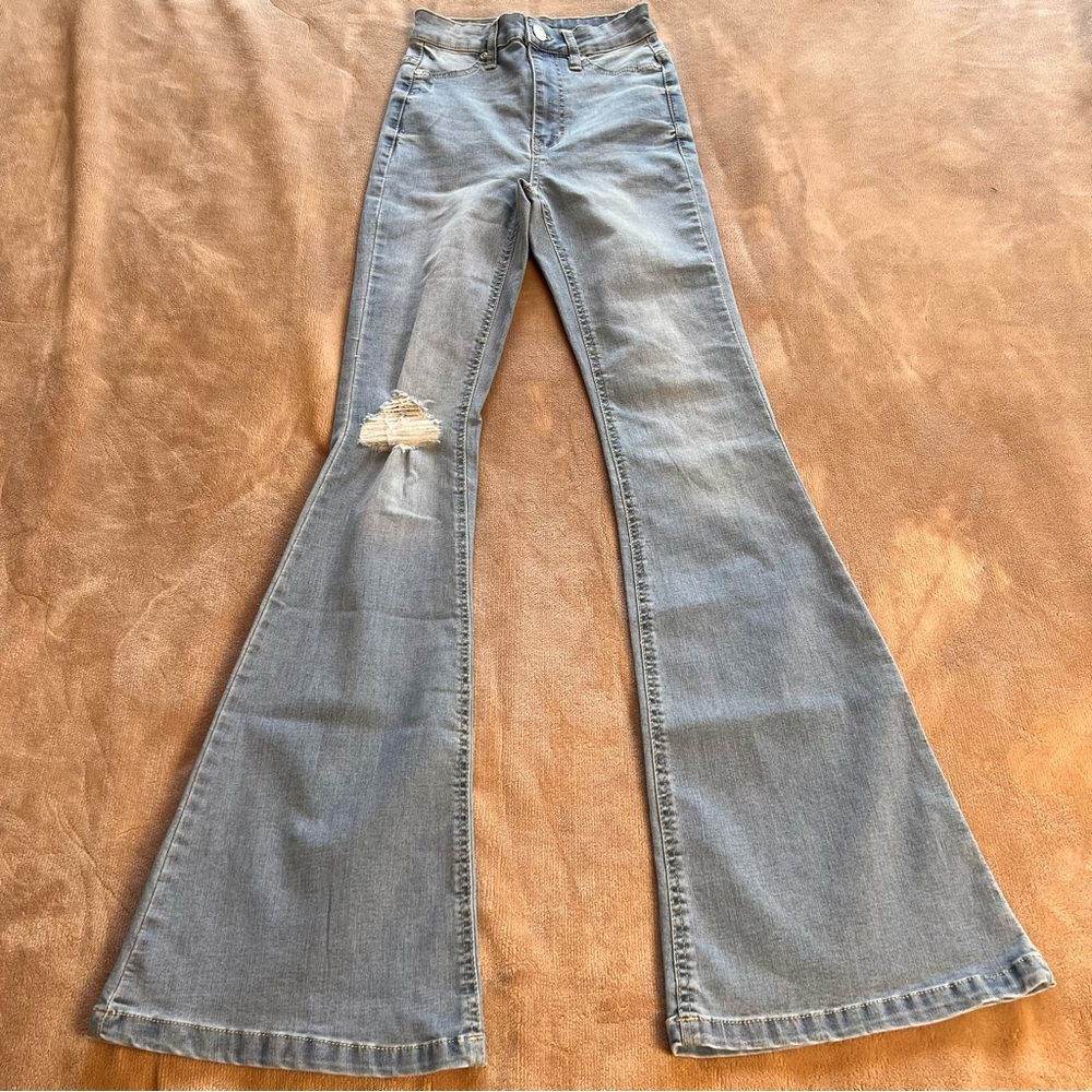 Bluenotes Light Wash Flared Wide Leg Jeans